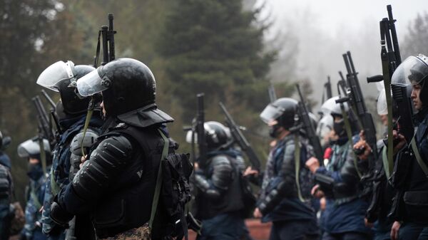 Riot police officers - 俄罗斯卫星通讯社