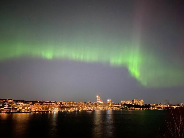 瑞典斯德哥爾摩上空的北極光。 - 俄羅斯衛星通訊社