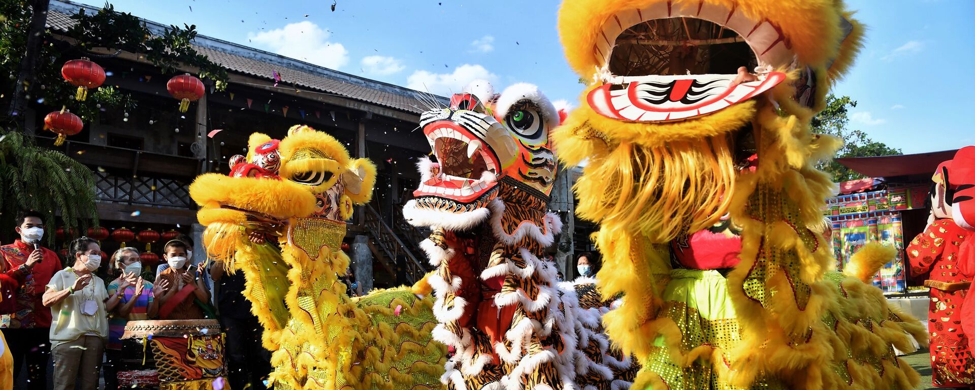 2022年1月19日，在曼谷 “火船廊”(LHONG 1919)仓库举行中国传统舞狮表演迎接即将到来的农历新年。 - 俄罗斯卫星通讯社, 1920, 25.01.2022
