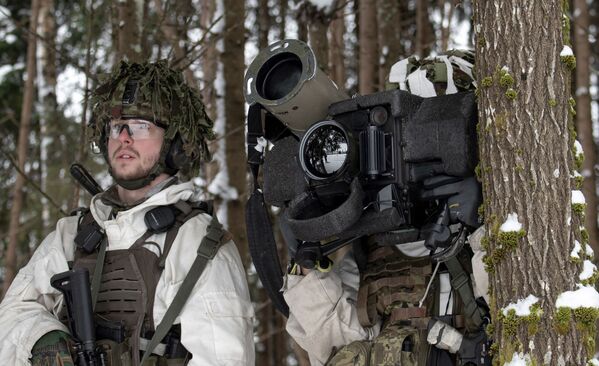 愛沙尼亞軍人在塔帕軍營參加軍演。 - 俄羅斯衛星通訊社