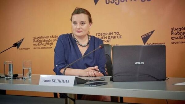 今日俄羅斯電視台副總編輯安娜·別爾金娜 - 俄羅斯衛星通訊社