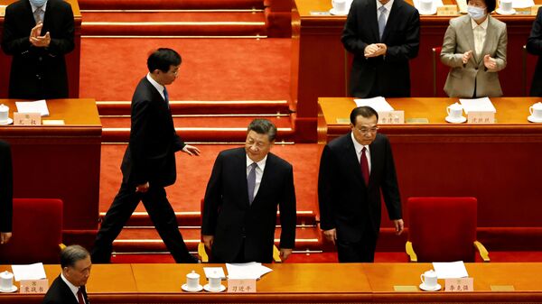 中国国家主席习近平和总理李克强 2022 年 3 月 4 日在中国北京人民大会堂出席中国人民政治协商会议开幕式。 - 俄罗斯卫星通讯社