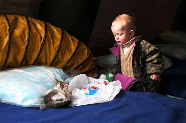 疏散人员援助站里的马里乌波尔儿童。 - 俄罗斯卫星通讯社