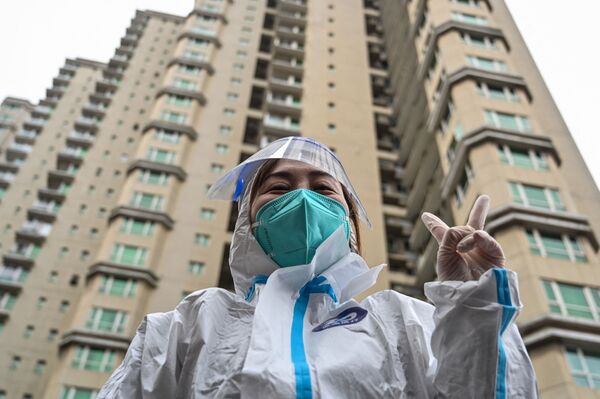 身著防護服的北京市防疫工作者。 - 俄羅斯衛星通訊社