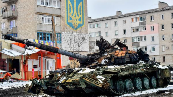 被摧毁的乌克兰坦克 - 俄罗斯卫星通讯社