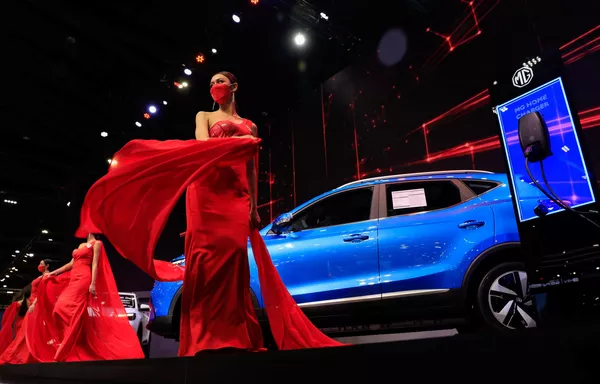 Автомобиль MGZS EV на Международном автосалоне в Бангкоке Автомобиль MGZS EV на Международном автосалоне в Бангкоке