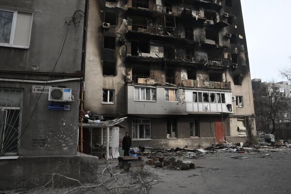 馬里烏波爾市受損房屋。 - 俄羅斯衛星通訊社
