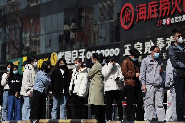 北京市民排队接受核酸检测。 - 俄罗斯卫星通讯社