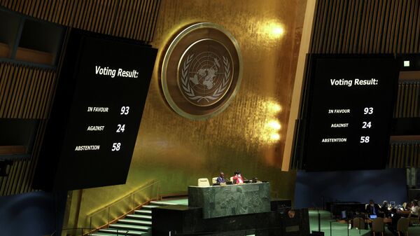Результаты голосования в Генассамблее ООН по резолюции о приостанавливании работу России в Совете по правам человека - 俄罗斯卫星通讯社