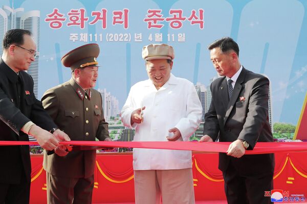 朝鮮最高領導人金正恩在平壤松花區。 - 俄羅斯衛星通訊社