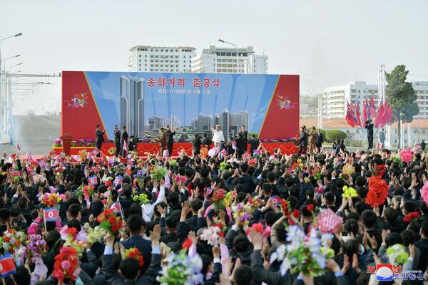 参加庆祝活动的朝鲜民众。 - 俄罗斯卫星通讯社