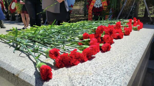 独联体国家驻华外交官在5月9日前夕向苏蒙联军烈士纪念塔敬献花圈 - 俄罗斯卫星通讯社