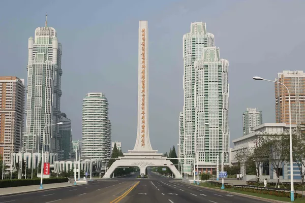 空蕩蕩的平壤市區。 空蕩蕩的平壤市區。 - 俄羅斯衛星通訊社