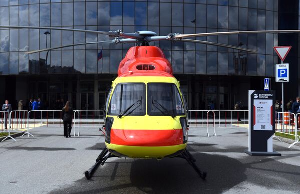 “安薩特”直升機亮相在莫斯科克洛庫斯國際展覽中心舉行的第15屆俄羅斯國際直升機工業展覽會。 - 俄羅斯衛星通訊社
