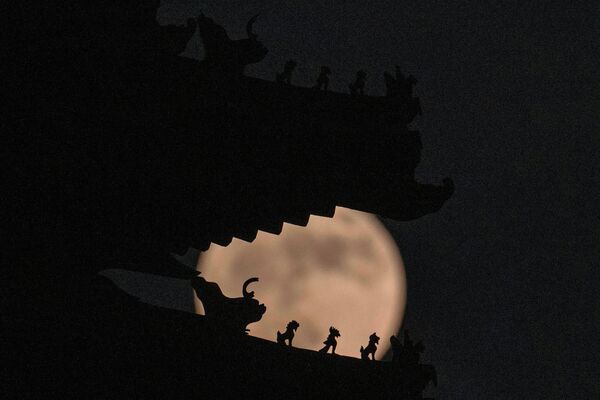 北京夜空中的“草莓”月亮。 - 俄罗斯卫星通讯社