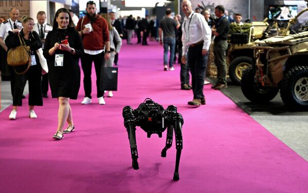 2022年6月13日，巴黎北郊维勒班展览中心，美国Darley防务公司的一个多功能武器机器人在欧洲防务展上亮相。 - 俄罗斯卫星通讯社