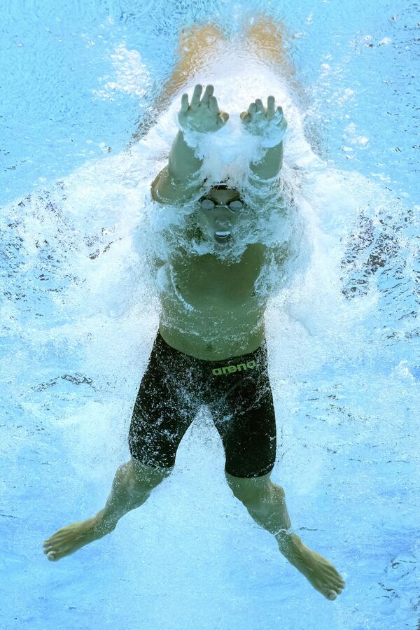 意大利选手马丁嫩吉在男子50米蛙泳比赛中。 - 俄罗斯卫星通讯社