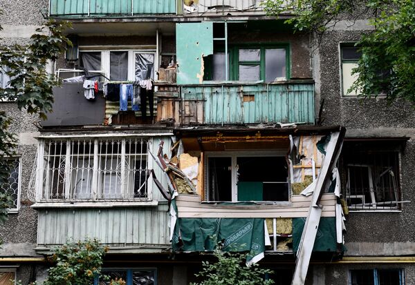 馬里烏波爾一棟被毀民宅。 - 俄羅斯衛星通訊社