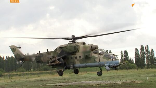 米-35多功能武装直升机对乌特别军事行动作战视频 - 俄罗斯卫星通讯社
