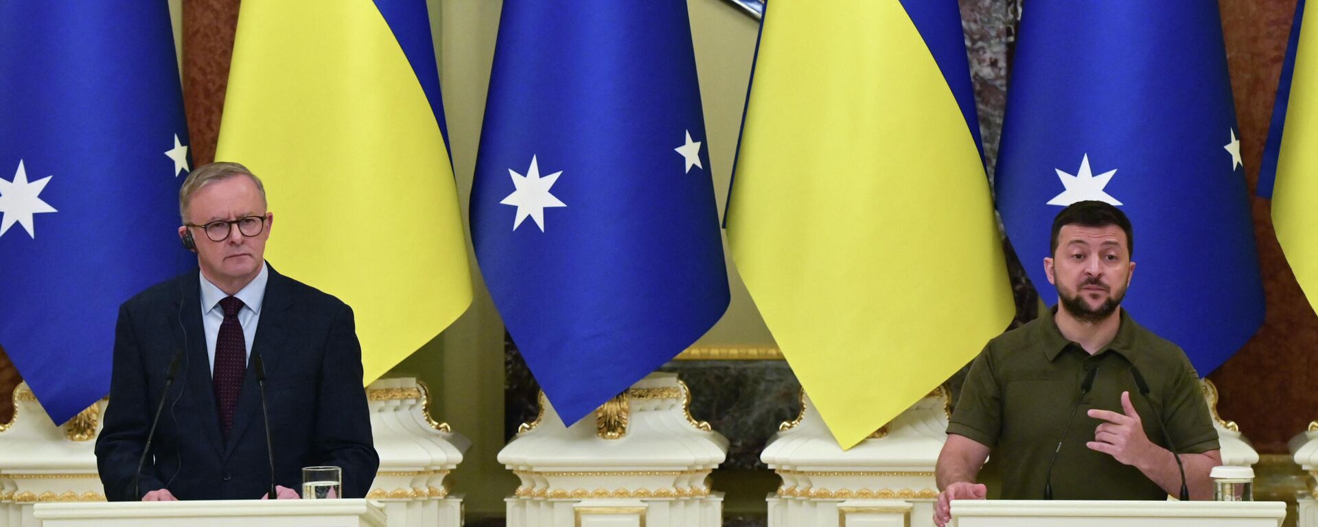 澳总理安东尼·阿尔巴尼斯与乌克兰总统弗拉基米尔·泽连斯基 - 俄罗斯卫星通讯社, 1920, 04.07.2022