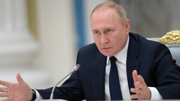 普京總統在同杜馬各派領導人舉行會面時 - 俄羅斯衛星通訊社