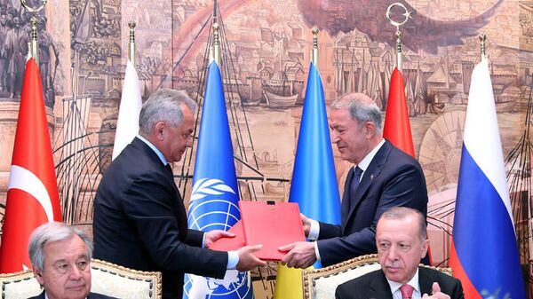 俄羅斯在伊斯坦布爾與聯合國和土耳其簽署“糧食協議” - 俄羅斯衛星通訊社