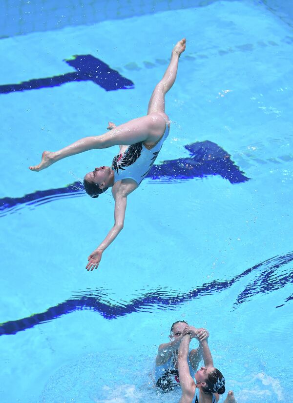 韃靼斯坦隊員們在花樣游泳女子團體賽比賽中。 - 俄羅斯衛星通訊社