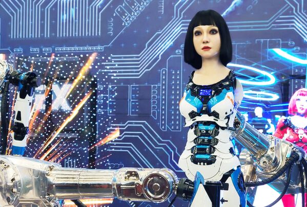 北京国际机器人大会展示的机器人产品。 - 俄罗斯卫星通讯社