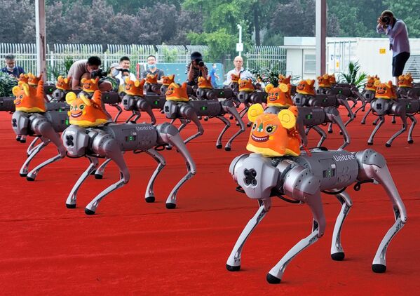 机器狗在展会期间表演创意舞蹈。 - 俄罗斯卫星通讯社