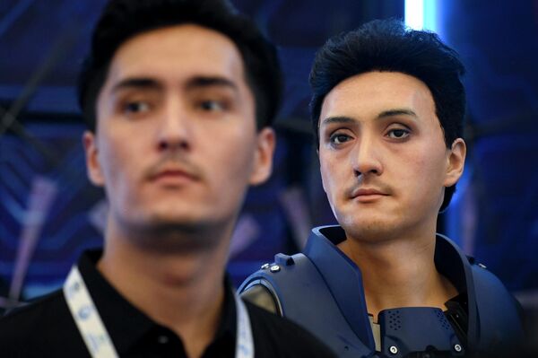北京国际机器人大会展出的仿生机器人。 - 俄罗斯卫星通讯社