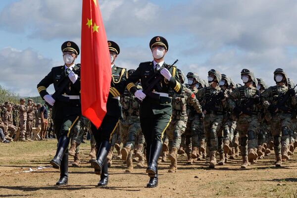 中国代表团在俄罗斯&quot;东方2022&quot;首长司令部战略演习的开幕式上。 - 俄罗斯卫星通讯社