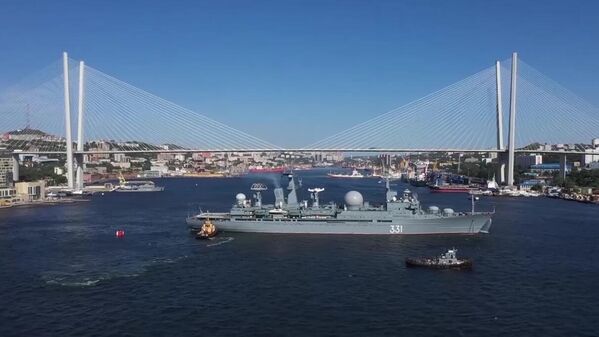 參加“東方-2022”戰略演習的太平洋艦隊艦船抵達符拉迪沃斯托克金角灣。 - 俄羅斯衛星通訊社