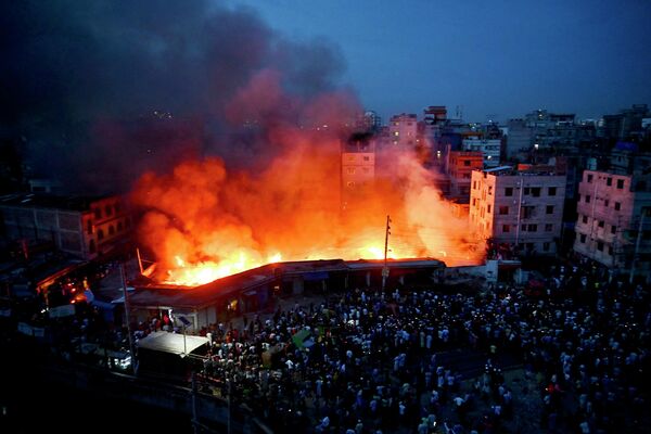 孟加拉国达卡贫民窟发生火灾。 - 俄罗斯卫星通讯社