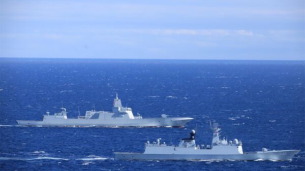 中国军舰在日本海参加“东方-2022”演习 资料图 - 俄罗斯卫星通讯社