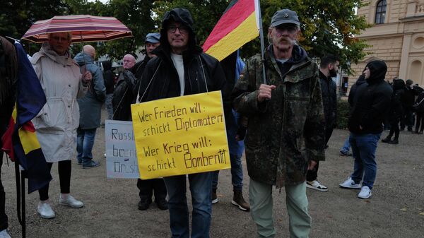 德國東部舉行抗議活動，反對政府的對烏政策 - 俄羅斯衛星通訊社