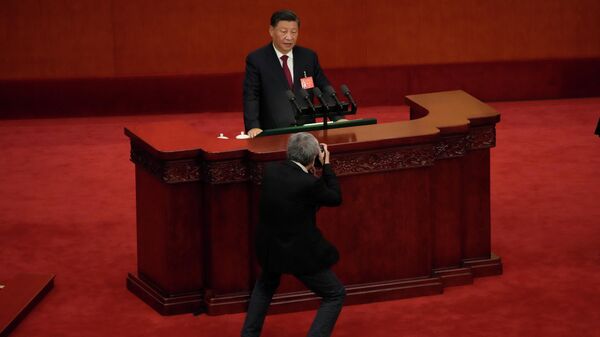 中国国家主席习近平在中共二十大上 - 俄罗斯卫星通讯社