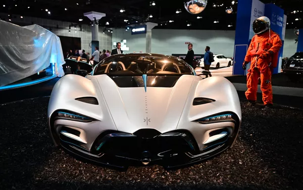 美國Hyperion Hydrogen Electric公司在洛杉磯車展上展出XP1 Hypercar氫燃料超跑。 美國Hyperion Hydrogen Electric公司在洛杉磯車展上展出XP1 Hypercar氫燃料超跑。 - 俄羅斯衛星通訊社