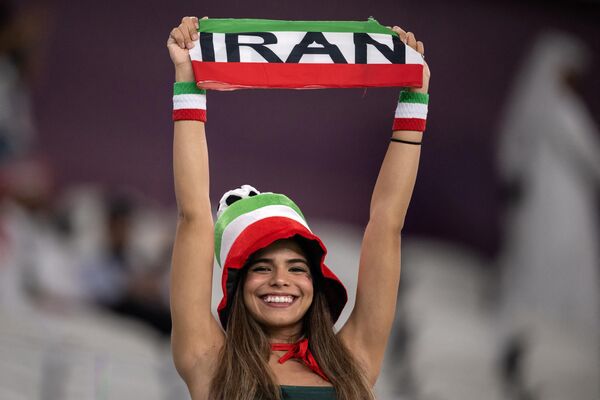 伊朗球迷等待本隊與美國隊比賽開賽。 - 俄羅斯衛星通訊社