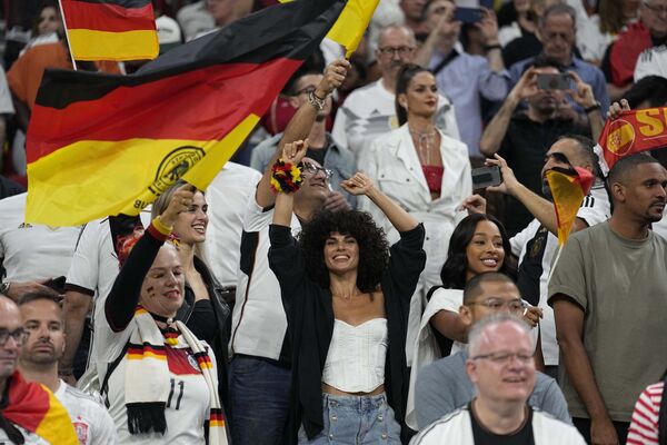 德國球迷在西班牙和德國比賽期間歡呼。 - 俄羅斯衛星通訊社