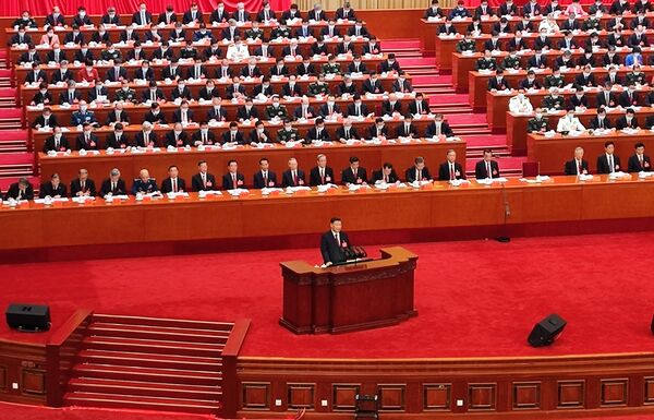 中共中央總書記、國家主席習近平在中國共產黨第二十次全國代表大會開幕式上講話。 - 俄羅斯衛星通訊社