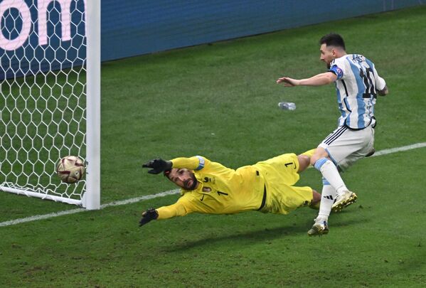 梅西在阿根廷對戰法國的世界杯決賽中進球。 - 俄羅斯衛星通訊社