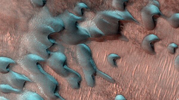 冬至後火星表面的冰層景色。 - 俄羅斯衛星通訊社