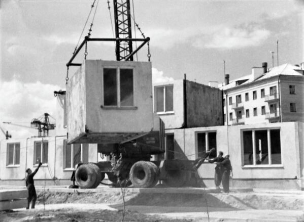 蘇聯預製模塊居民樓建設工地。 - 俄羅斯衛星通訊社