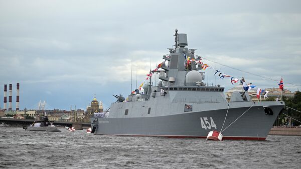 普京出席搭載“鋯石”導彈的“戈爾什科夫海軍上將”號護衛艦服役儀式 - 俄羅斯衛星通訊社
