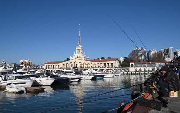 索契市中心区码头和海运站的渔民。 - 俄罗斯卫星通讯社