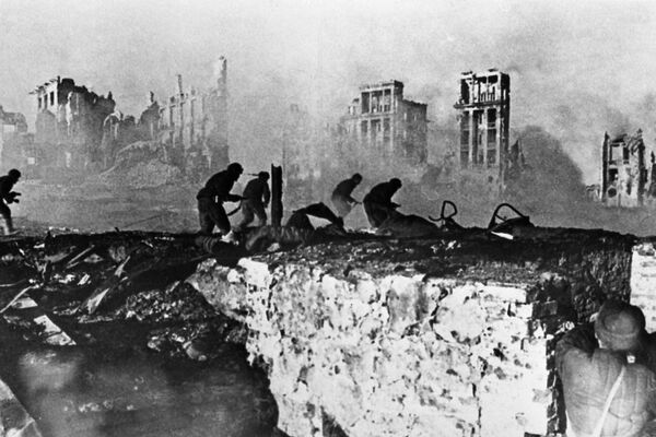 偉大衛國戰爭（1941-1945），斯大林格勒戰役（1942年7月-1943年2月）。斯大林格勒戰役在伏爾加河狹長地區的戰鬥。 - 俄羅斯衛星通訊社