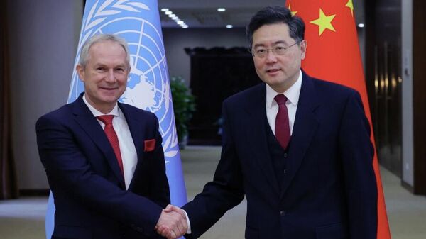 中國外交部長秦剛在北京同第77屆聯合國大會主席克勒希舉行會談 - 俄羅斯衛星通訊社