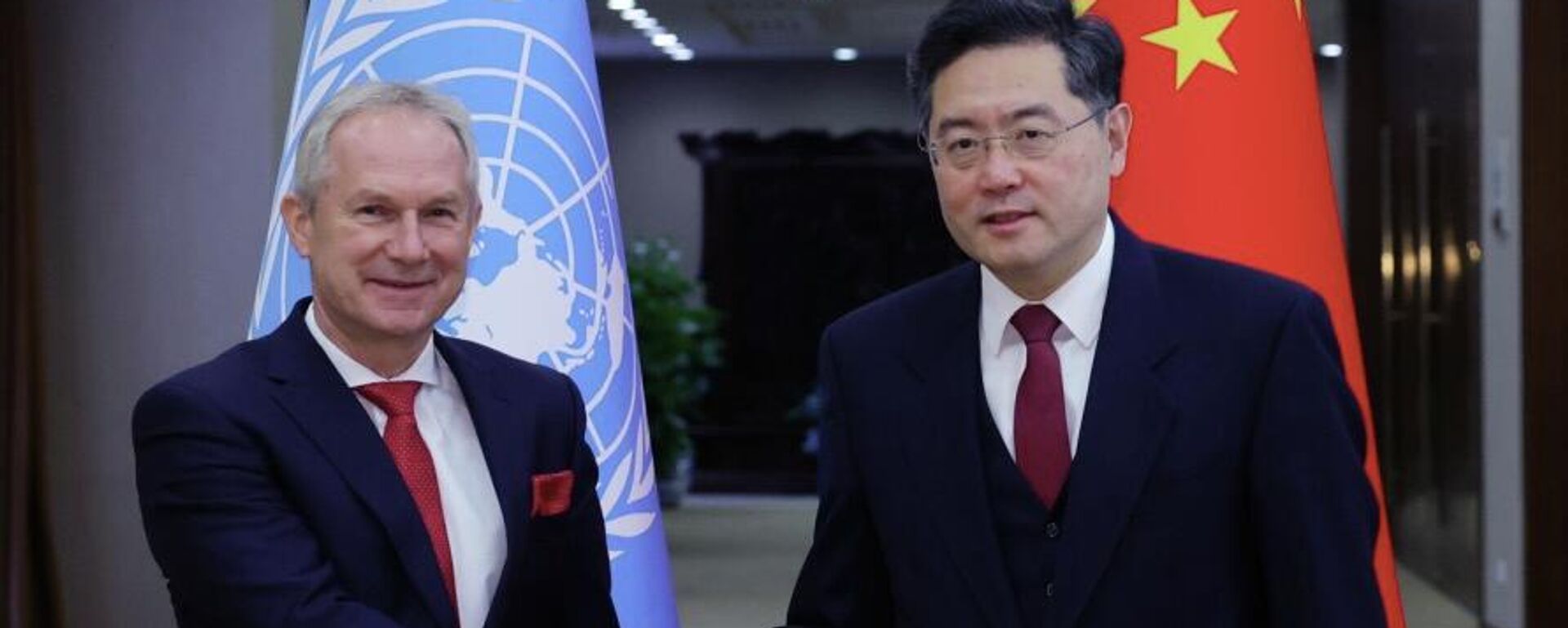 中國外交部長秦剛在北京同第77屆聯合國大會主席克勒希舉行會談 - 俄羅斯衛星通訊社, 1920, 03.02.2023