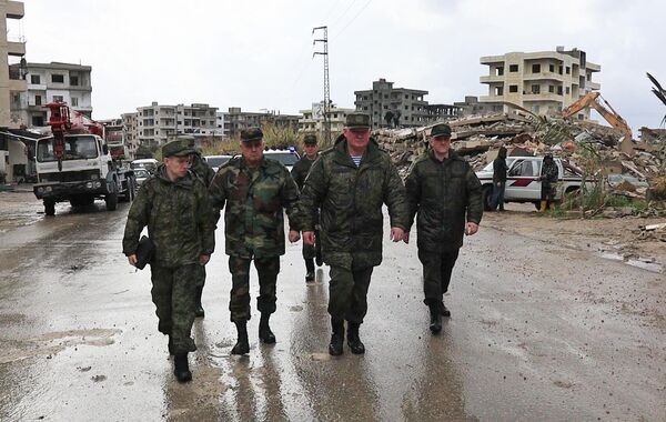 俄羅斯軍人在敘利亞開展地震後救災工作。 - 俄羅斯衛星通訊社
