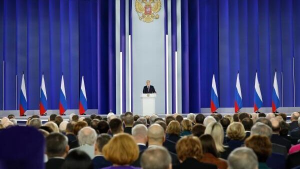 俄罗斯总统弗拉基米尔·普京向俄罗斯联邦会议发表国情咨文 - 俄罗斯卫星通讯社